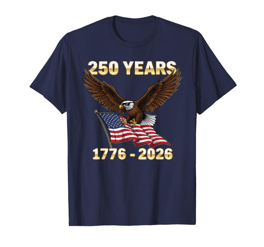 American Flag 1776-2026 USA 4th of July 250 Years Birthday T-Shirt