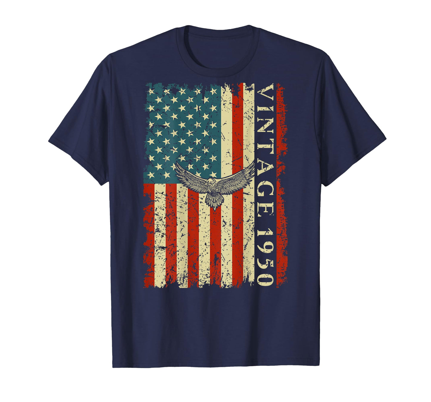 1950 75 Years Old Birthday Gifts USA Flag Eagle Vintage 1950 T-Shirt