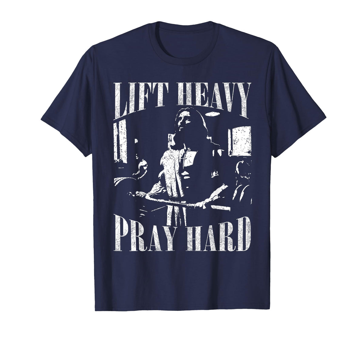 Lift Heavy Pray Hard Gym Jesus Christian for Christian T-Shirt