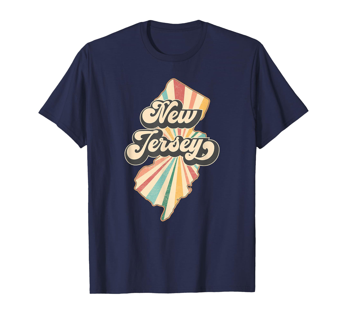 New Jersey State - Retro Map Flag Souvenir Men Women Kids T-Shirt