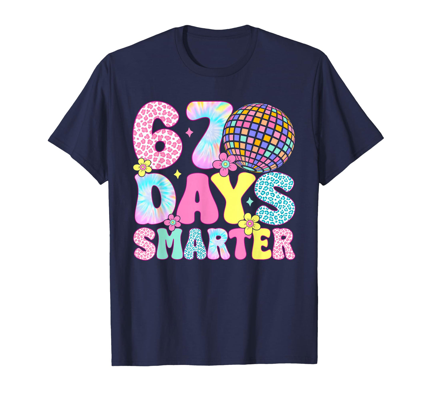67th Days Smarter Smile Face 67 Days School Teacher Boy Girl T-Shirt