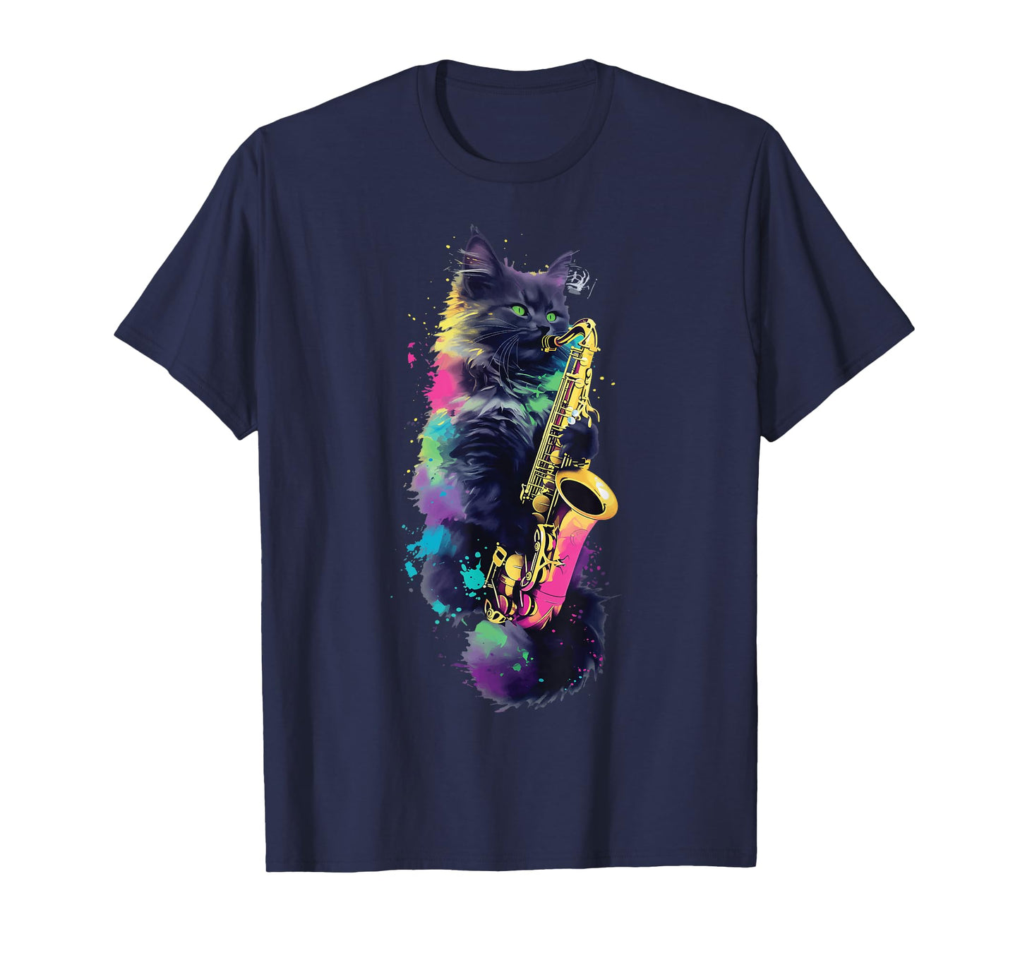 Cat With Saxophone Cat Playing Saxophone T-Shirt