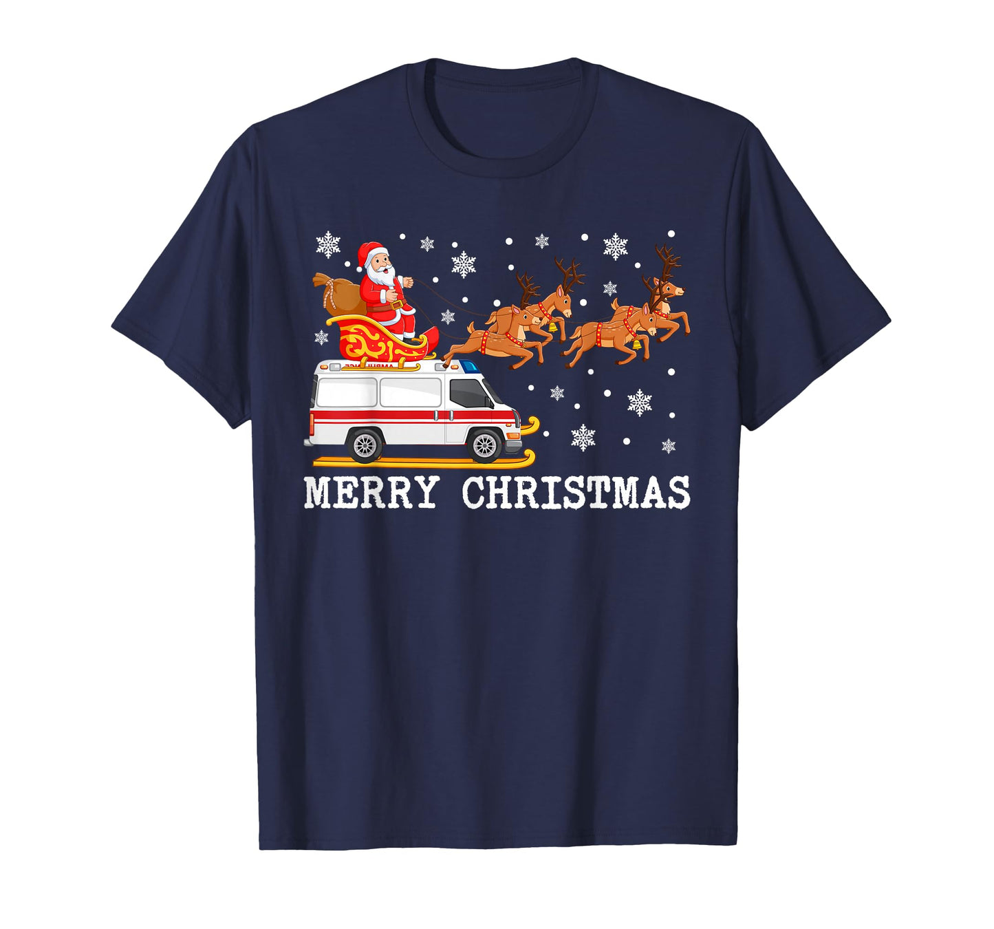 Ambulance Santa Claus Sleigh Christmas For EMS Pajama T-Shirt