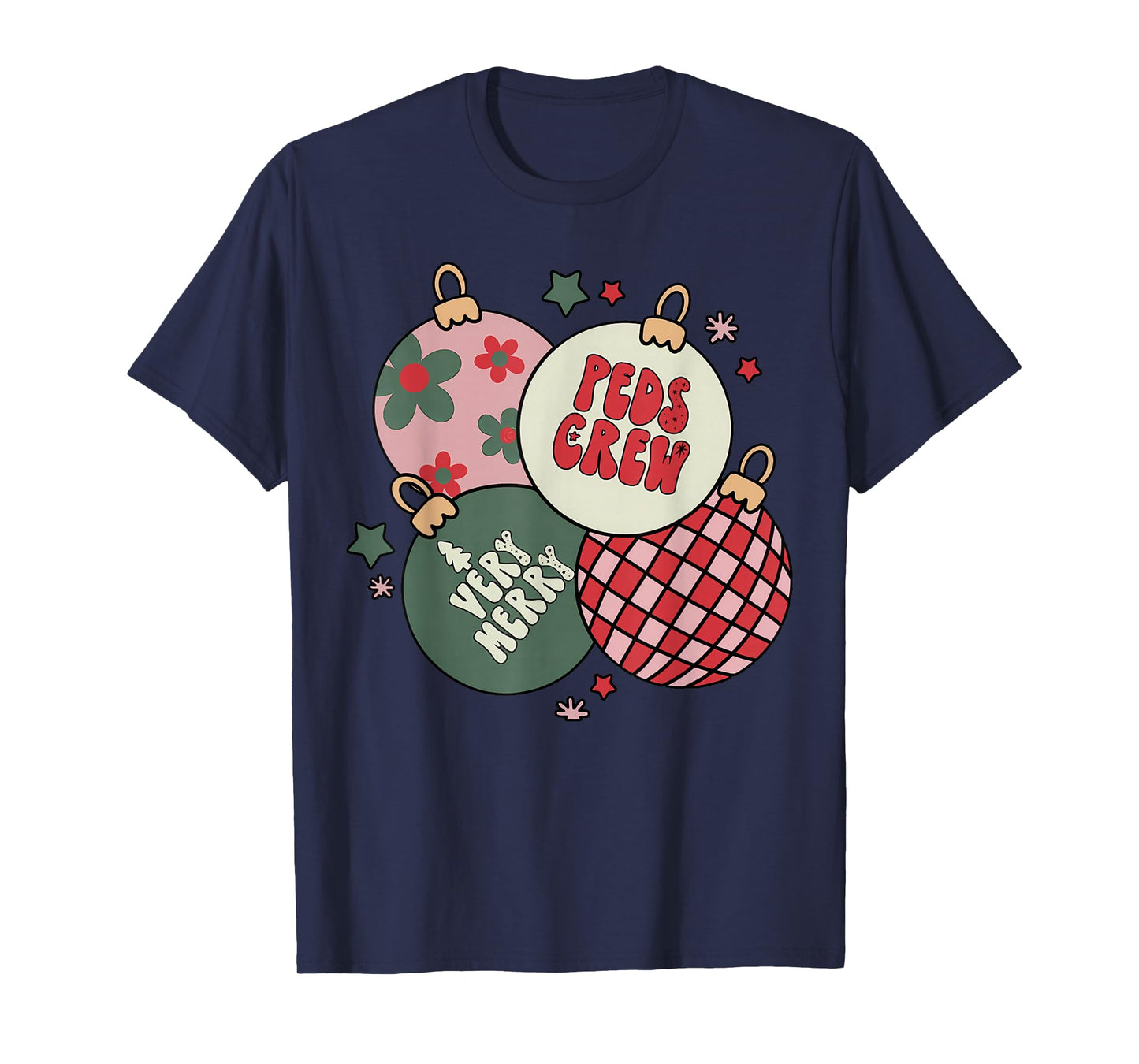 Christmas Ornament Peds Crew Pediatric Nurse Xmas Holiday T-Shirt