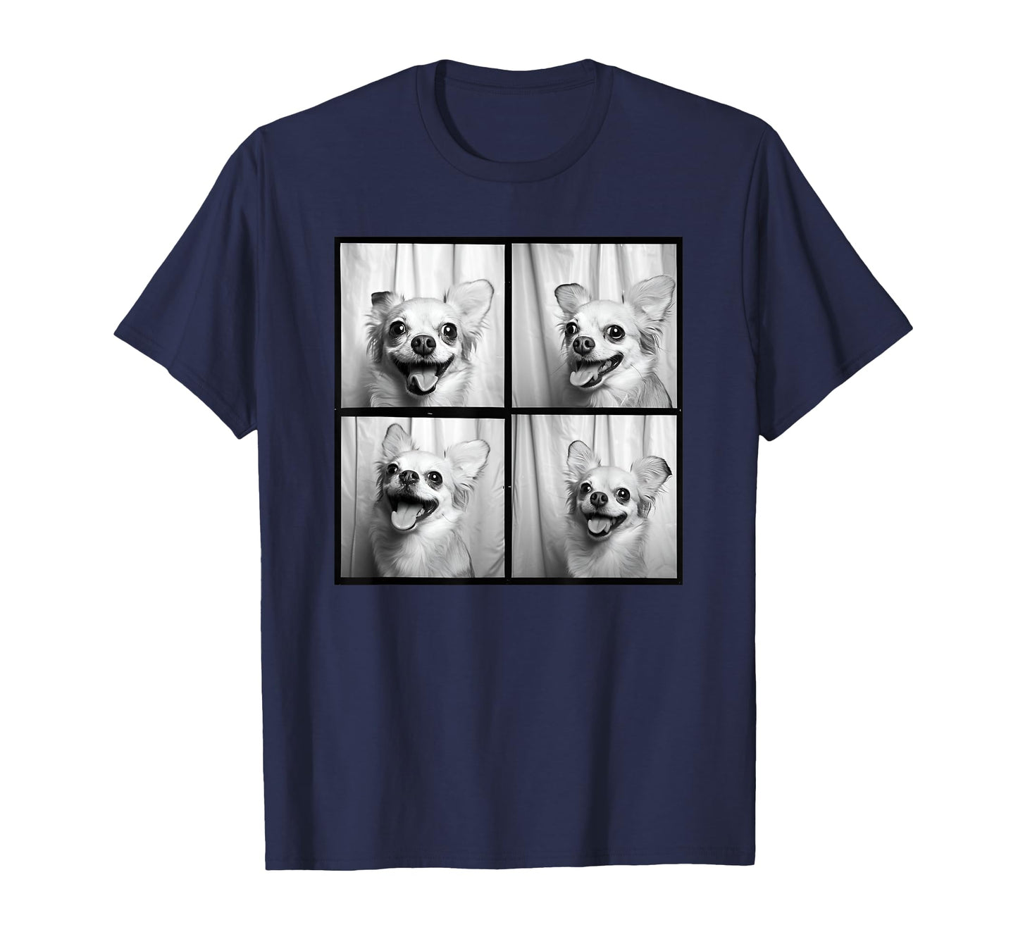 Smiling Chihuahua Face Funny Dog Photoshoot Chihuahua Mom T-Shirt for Men Women Kids