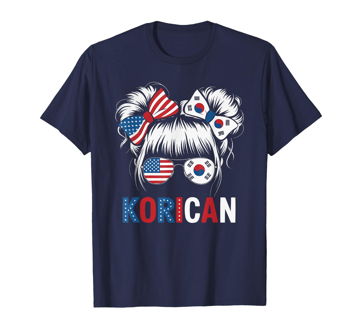 Half American Half Korean USA Flag South Korea America T-Shirt