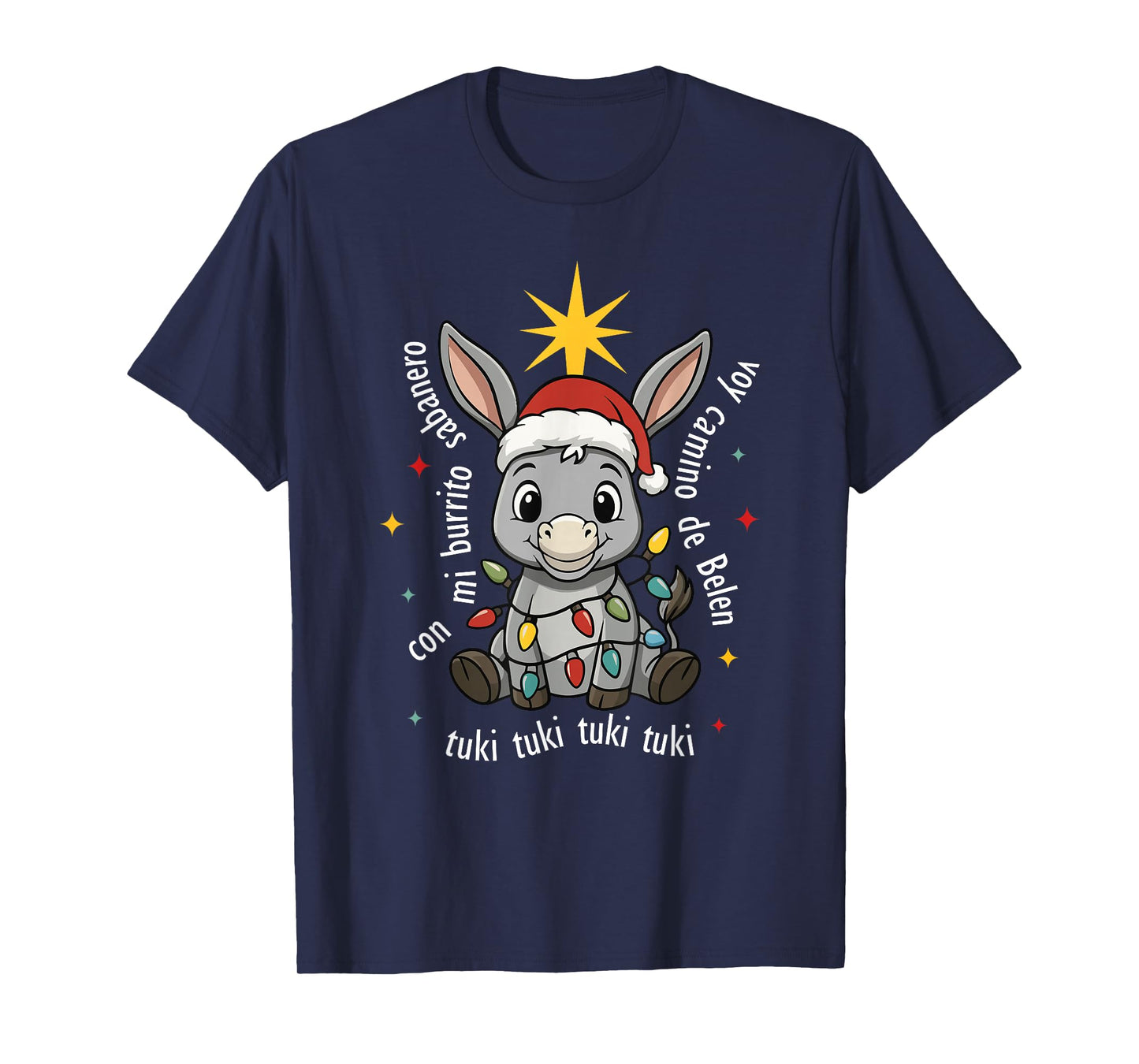 Con Mi Burrito Sabanero Mexican Tuki Tuki Donkey Latino Xmas T-Shirt