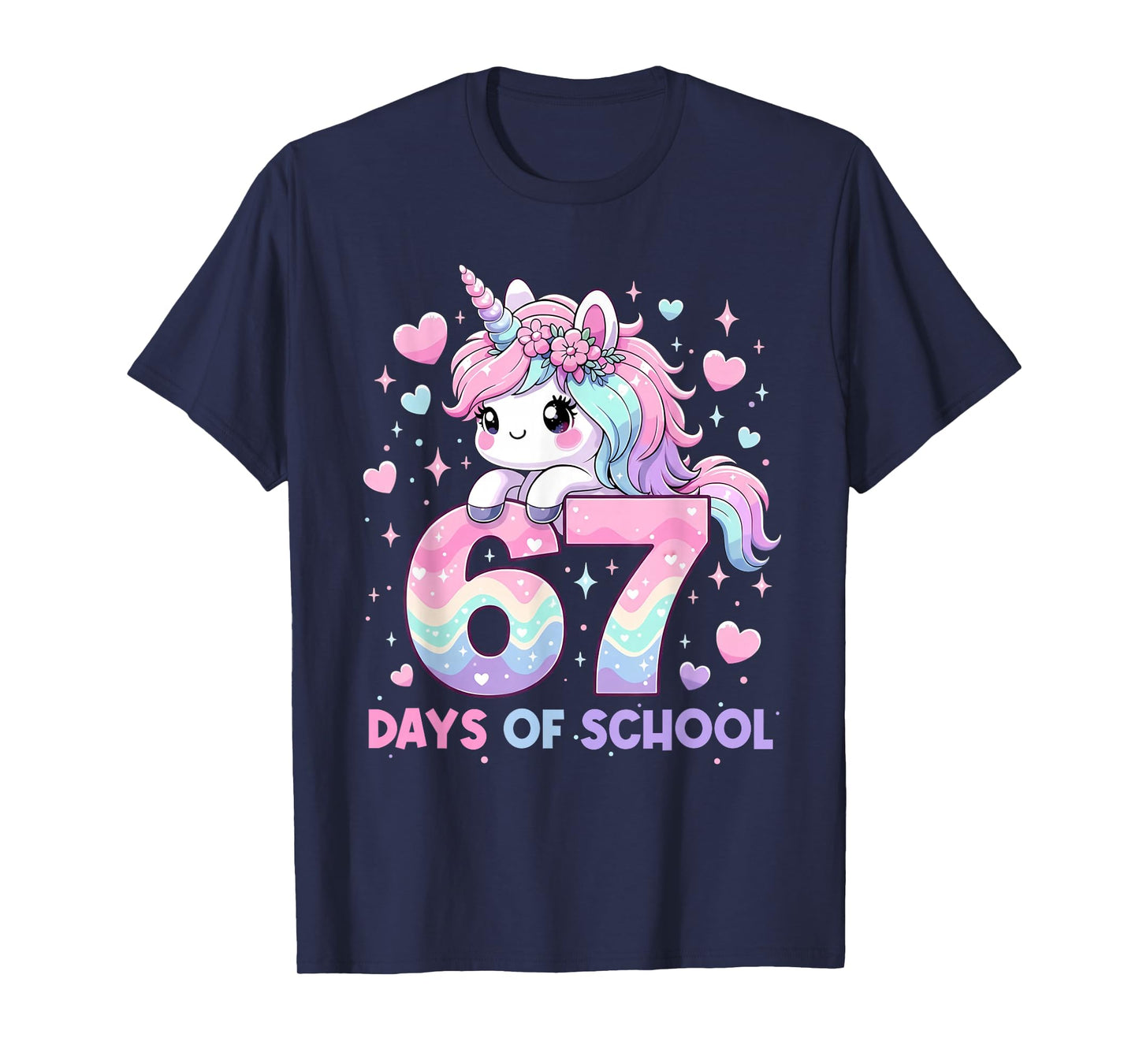 Dabbing Unicorn 67 Days of School Teachers Kids Boys Girls T-Shirt