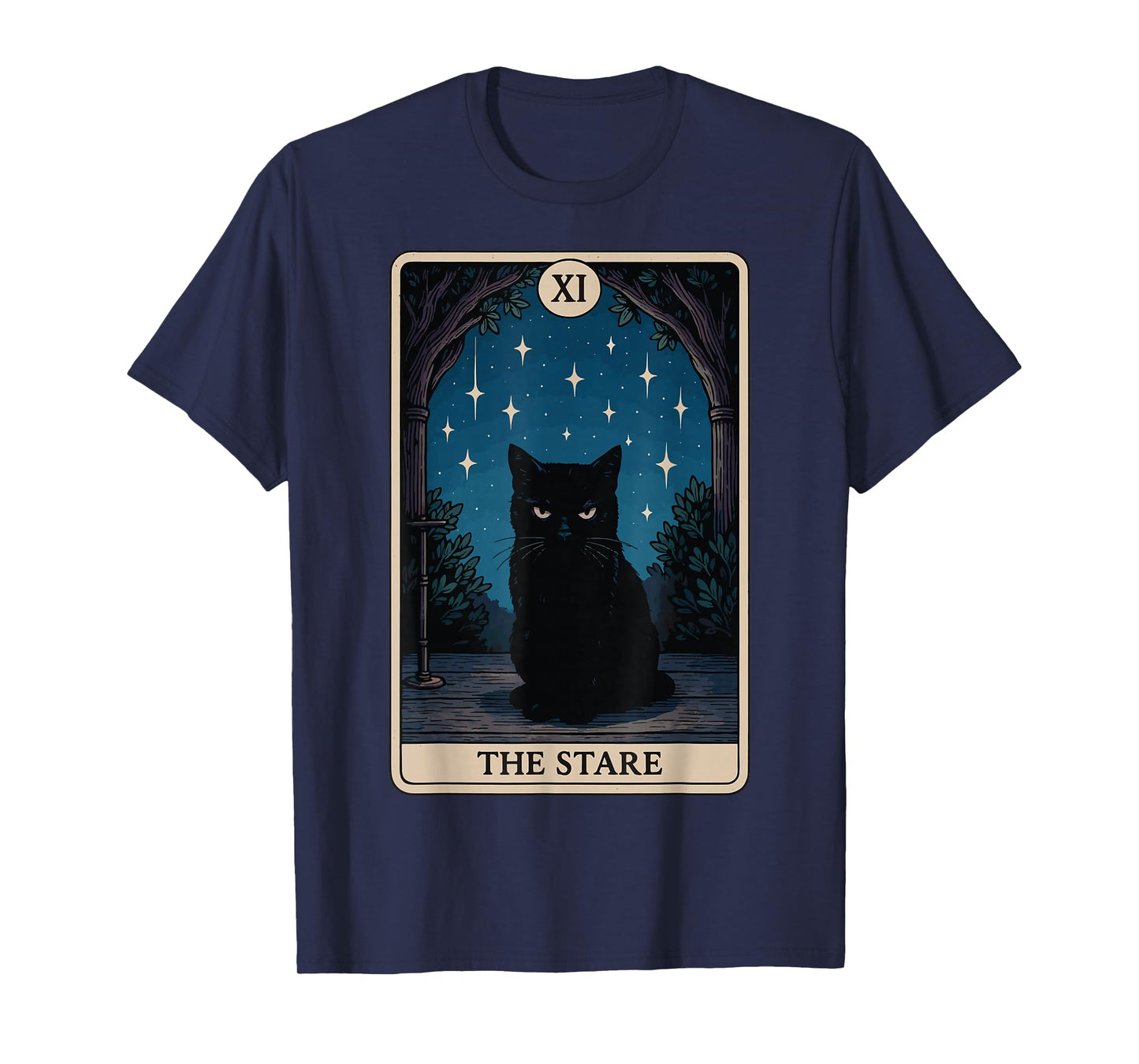 The Stare Cat Tarot Card T-Shirt