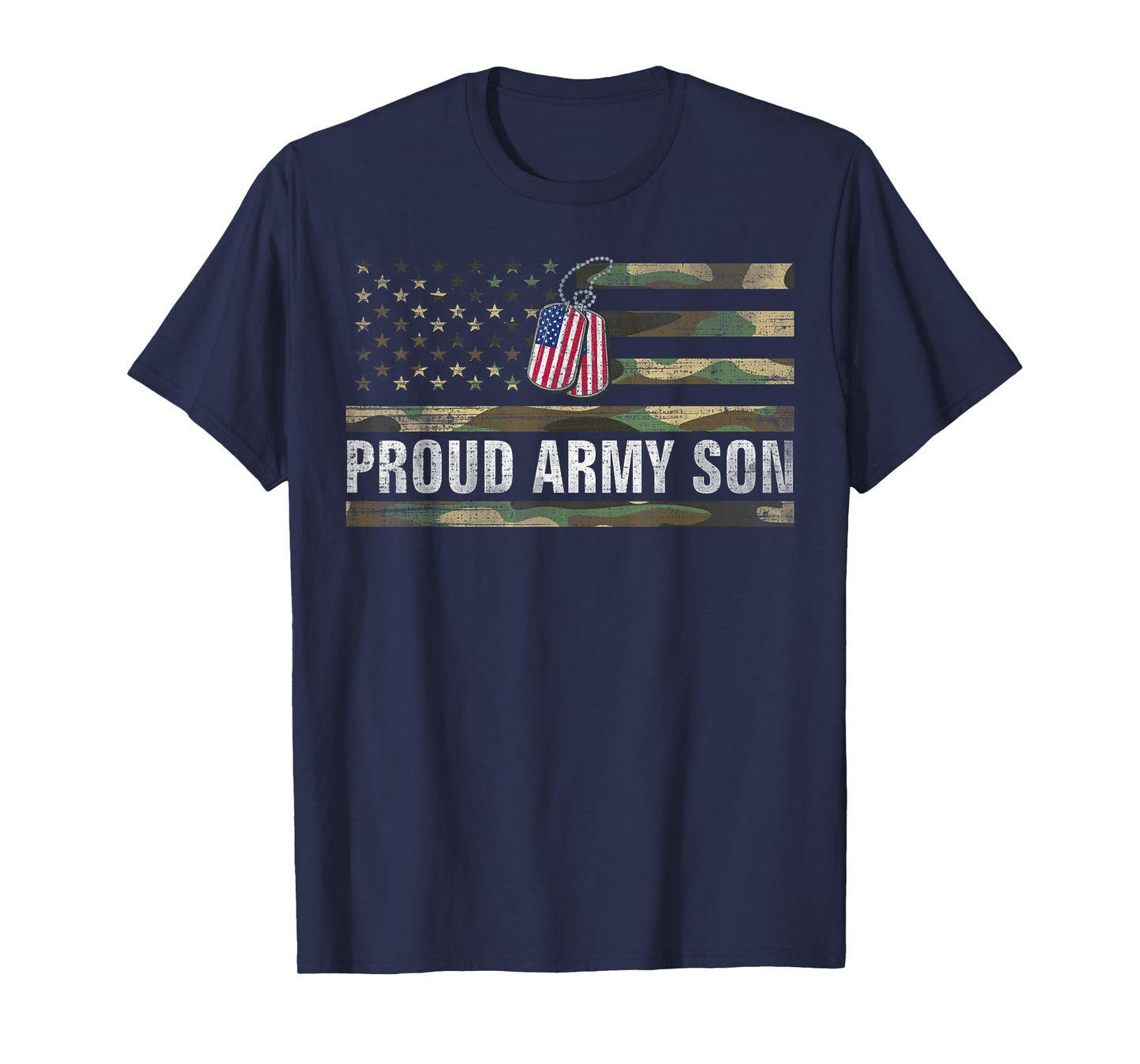 Vintage American Flag Proud Army Son Veteran Day Gift T-Shirt