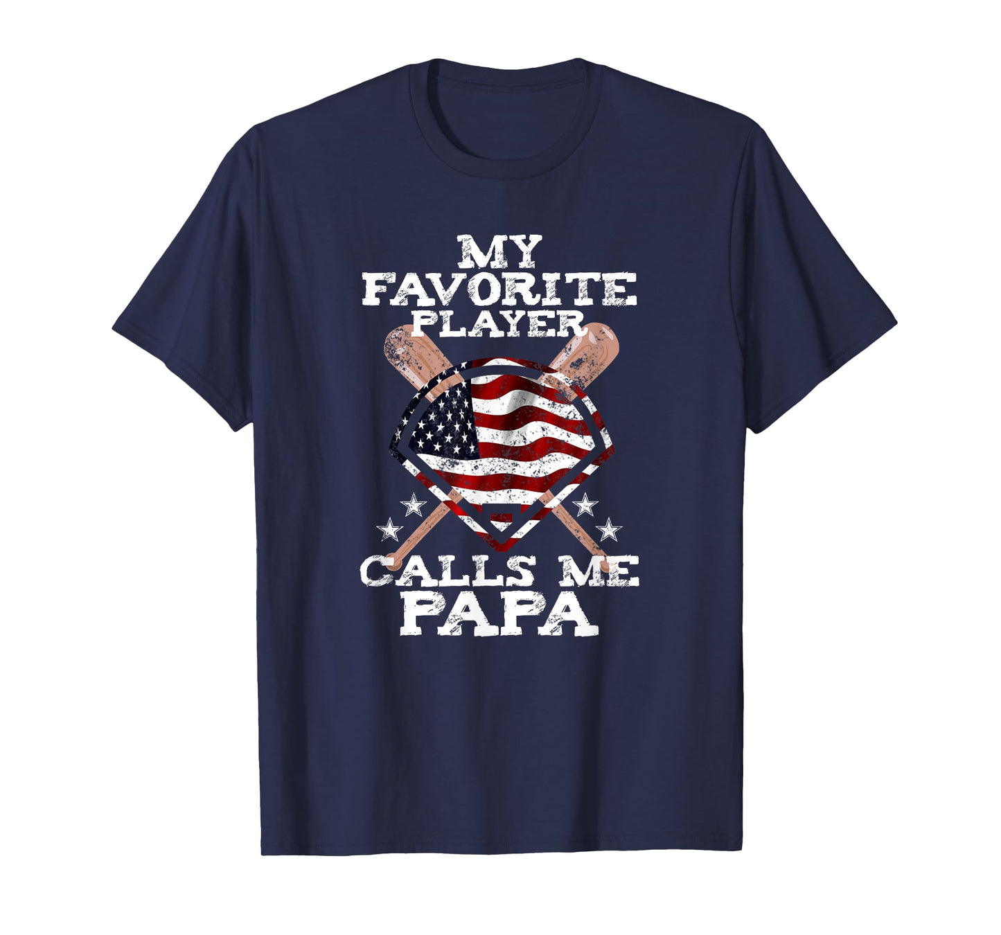 My Favorite Player Calls Me Papa Shirt Grandpa Baseball Gift T-Shirt
