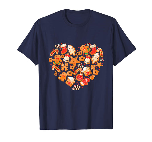 Bake Baking Gingerbread Man Christmas Cookie Heart T-Shirt