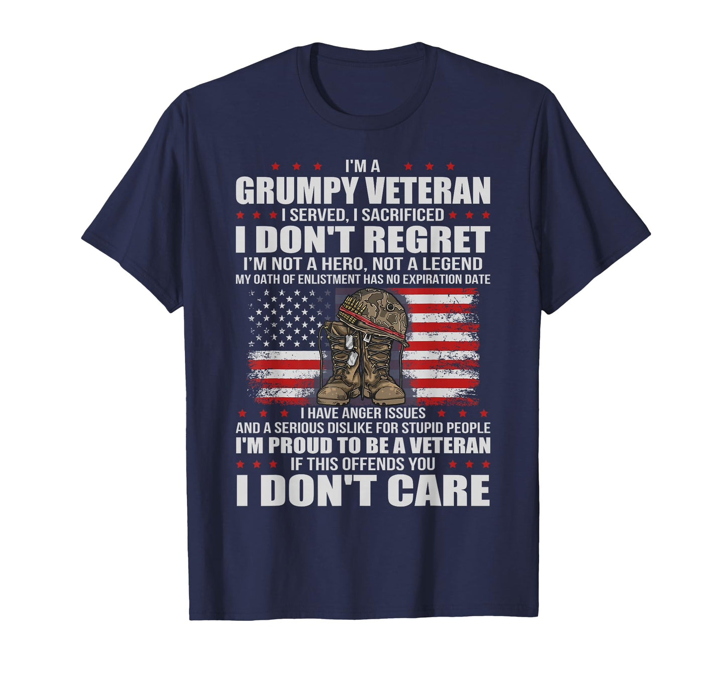 I'm A Grumpy Veteran Grandpa Patriotic Retired US Military T-Shirt