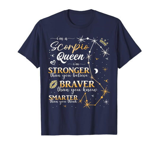 Scorpio Queen Scorpio Zodiac Sign Birthday Women Girls Lady T-Shirt