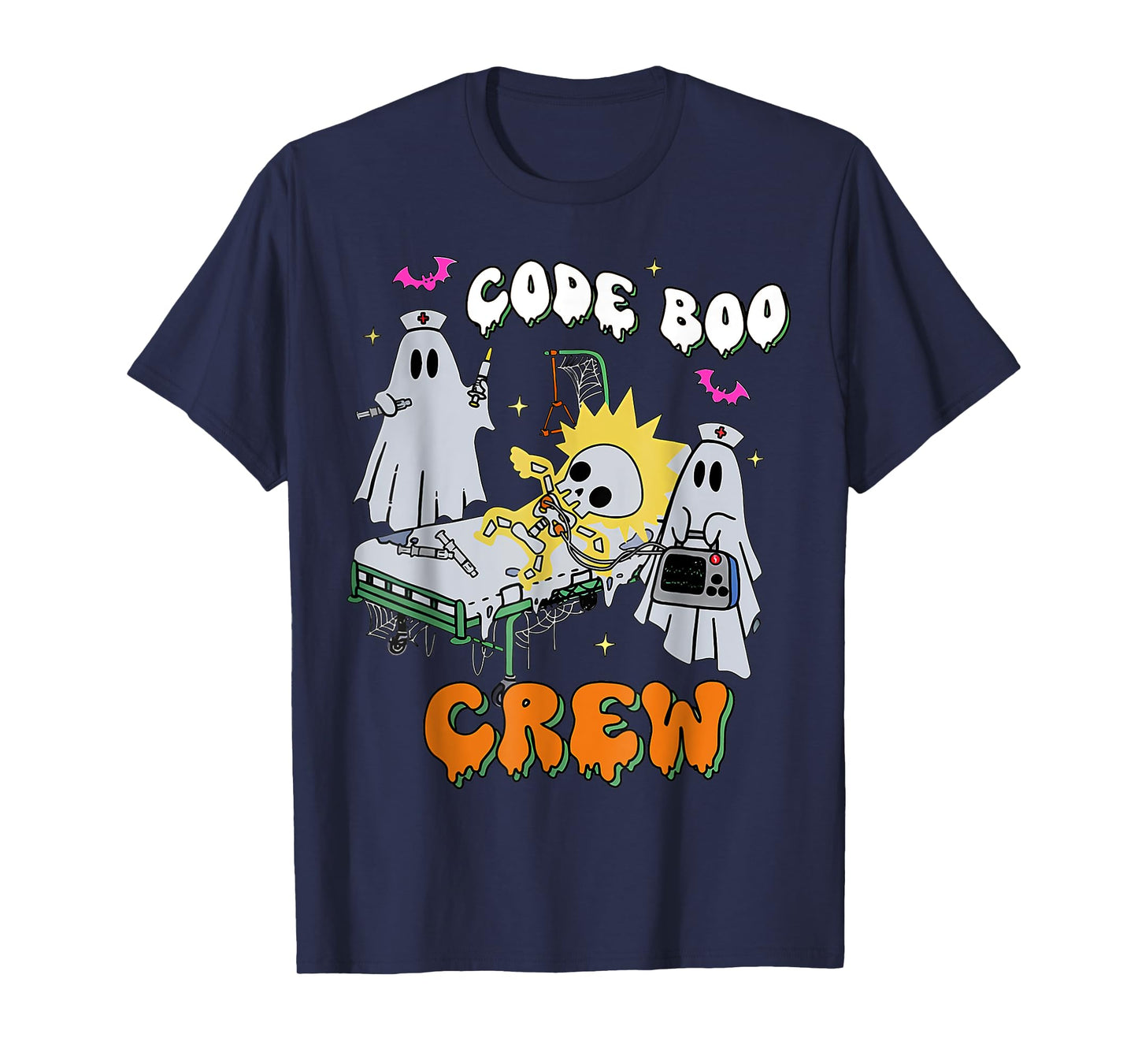 Code Boo Crew Funny Ghost Nurse Halloween Costume Nursing T-Shirt