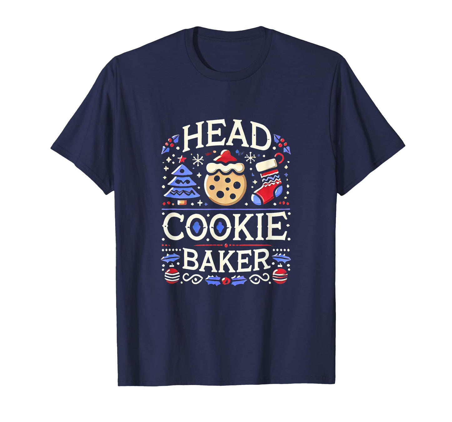 Christmas Head Cookie Baker Xmas Cookie Baking T-Shirt
