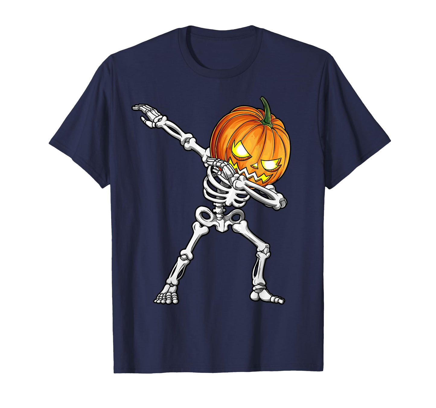 Halloween Boys Dabbing Skeleton Scary Pumpkin Jack O Lantern T-Shirt