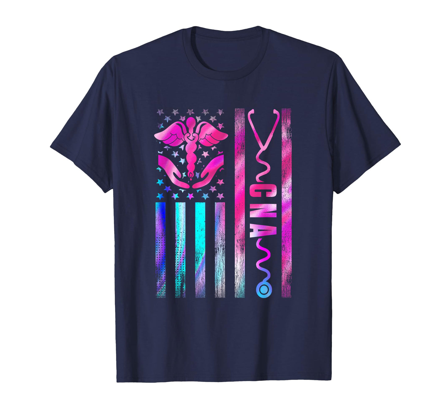 CNA Job Certified Nursing Assistant USA Flag T-Shirt