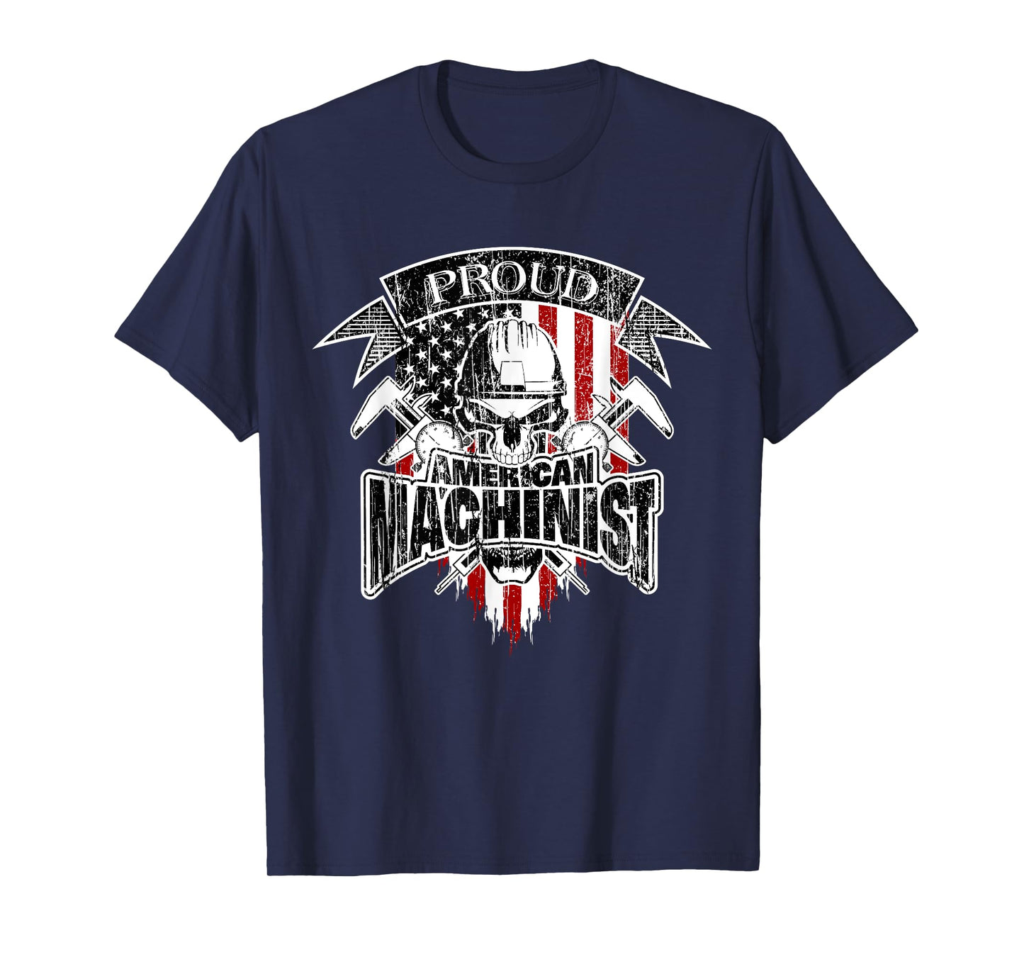 Proud Patriotic Machinist with American Flag Women Men T-Shirt