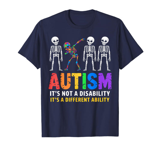 Autism Awerness - Funny Skeleton Dabbing Autistic Kids Boys T-Shirt