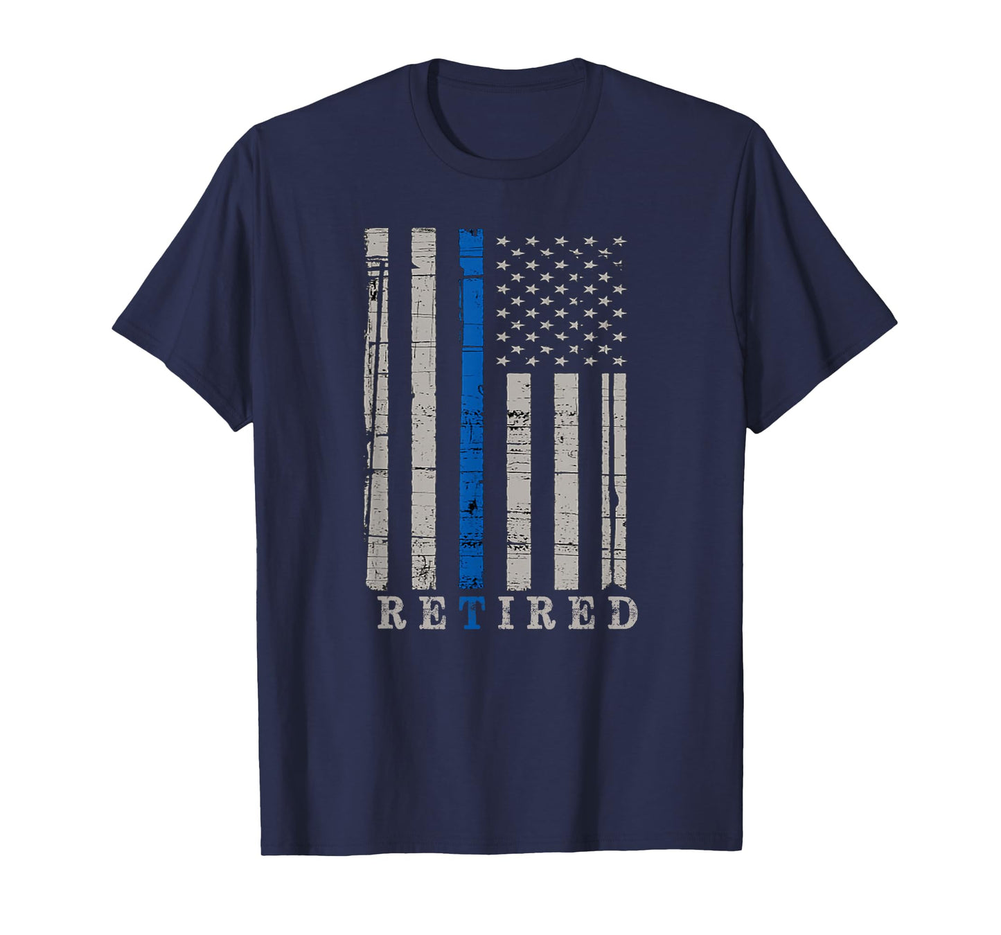 Retired Police Officer Thin Blue Line Flag Retirement T-Shirt