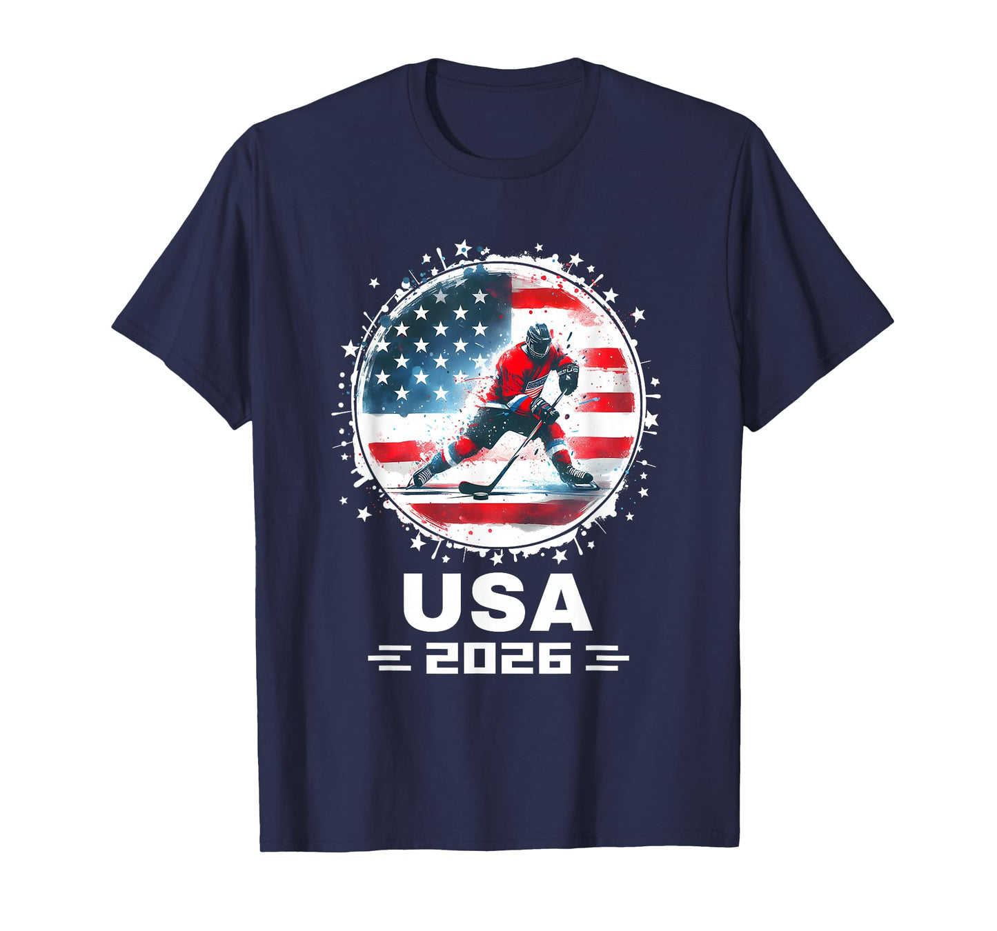 USA Team 2026 United States American Flag Hockey USA T-Shirt