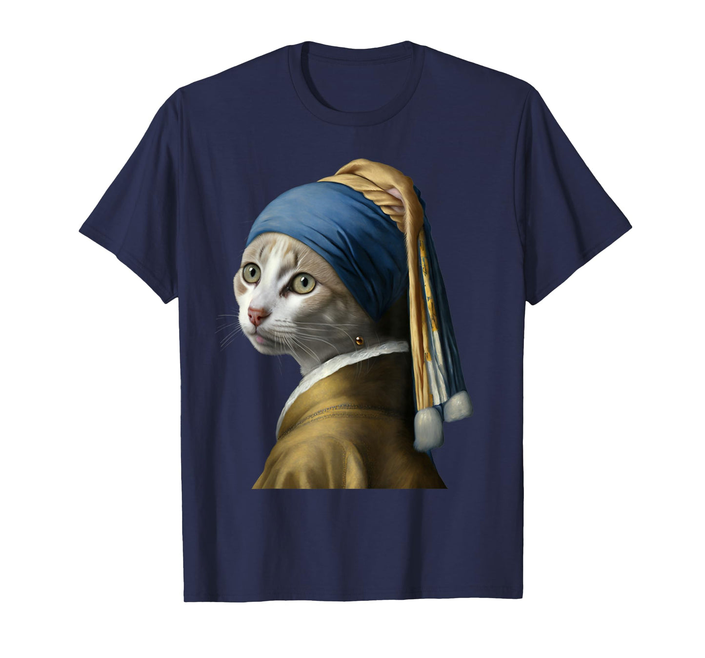 Girl with a Pearl Earring Funny Cat Lovers T-Shirt
