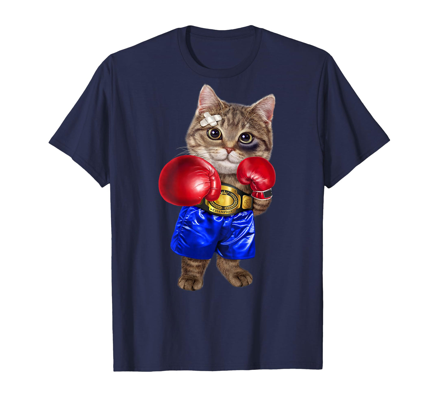 Boxer Tabby Cat Boxing Champion Fighter T-Shirt for Men Women Kids