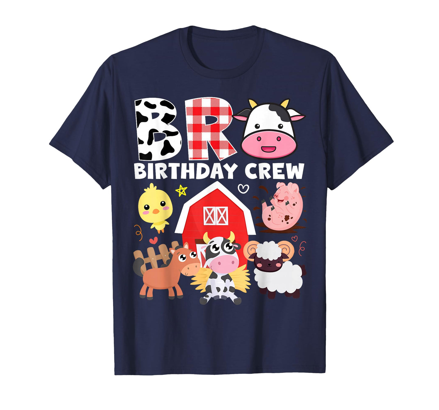 Cow Bro Birthday Crew Farm Theme Animals Kids Birthday Party T-Shirt