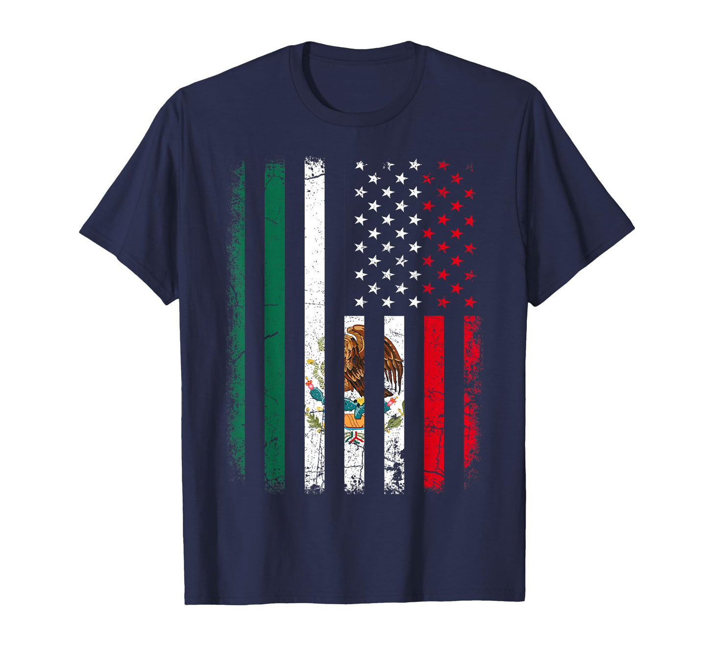 Mexican American Flag Mexican Roots Mexico America T-Shirt Small