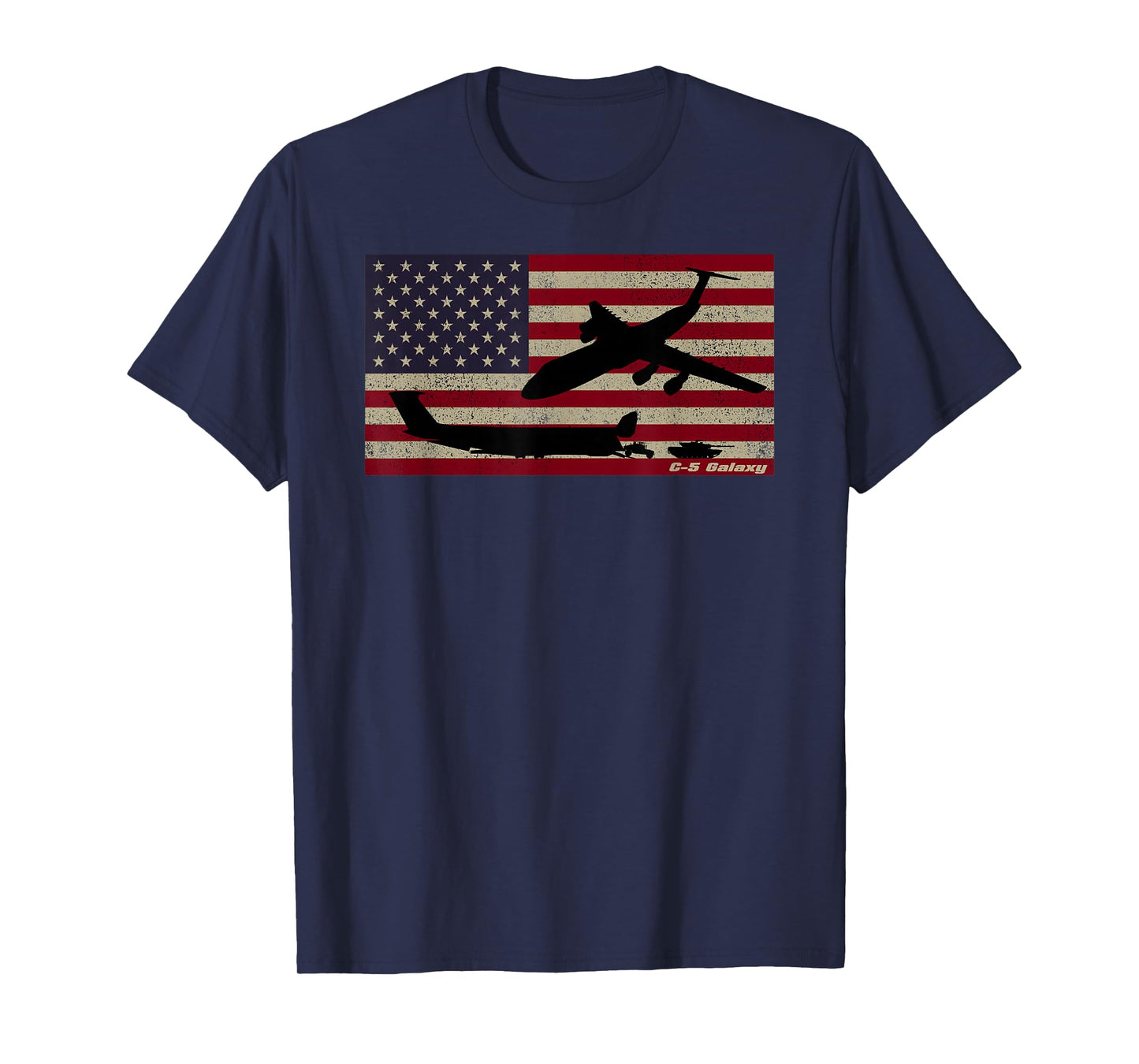 C-5 Galaxy American Transport Plane Patriotic USA Flag T-Shirt