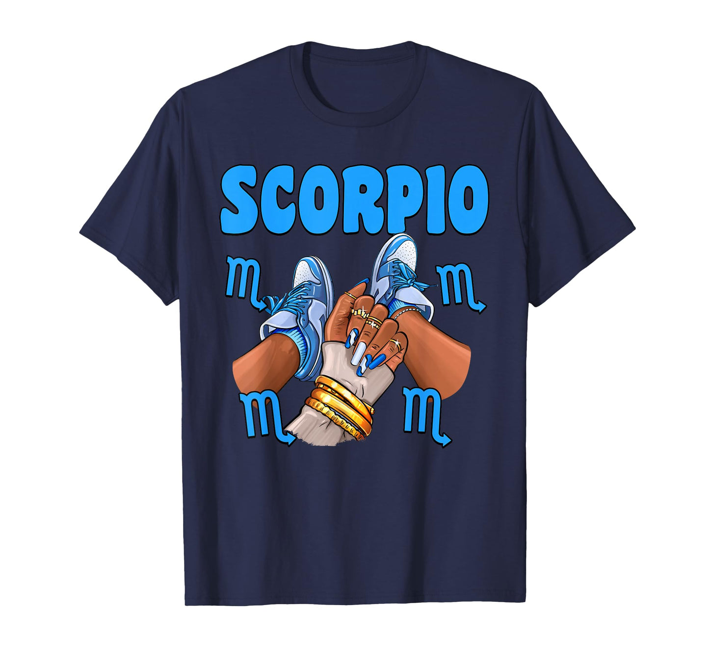 Scorpio Girl Sneakers Astrology Zodiac Bday Black Women T-Shirt