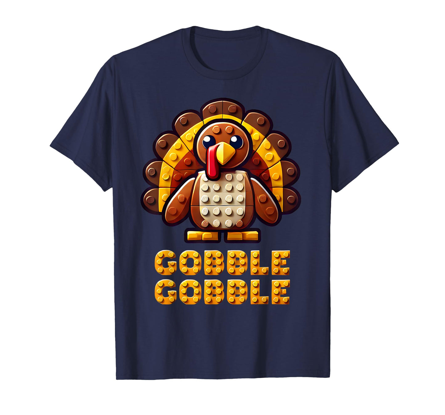 Play Building Blocks Turkey Thanksgiving Builder Boys Kids T-Shirt