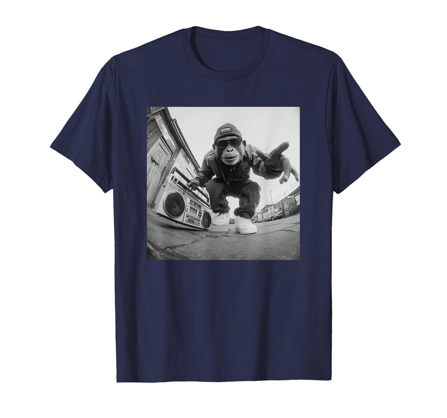 Retro Hip Hop Monkey Street Art Graphic T-Shirt