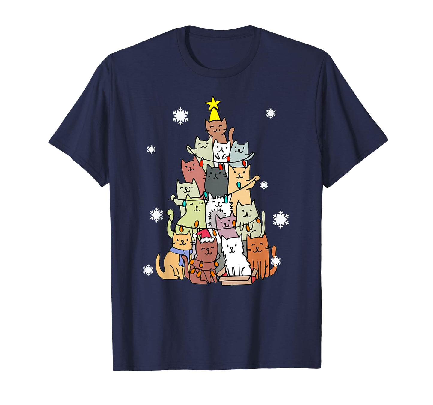 Ugly Christmas Sweater Cat Tree - Funny Xmas Cat Gift T-Shirt