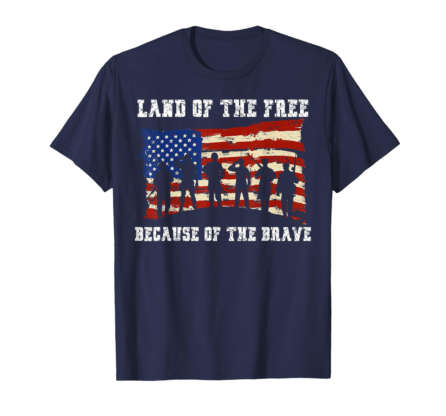 Land Of The Free Because Of The Brave USA American Flag T-Shirt