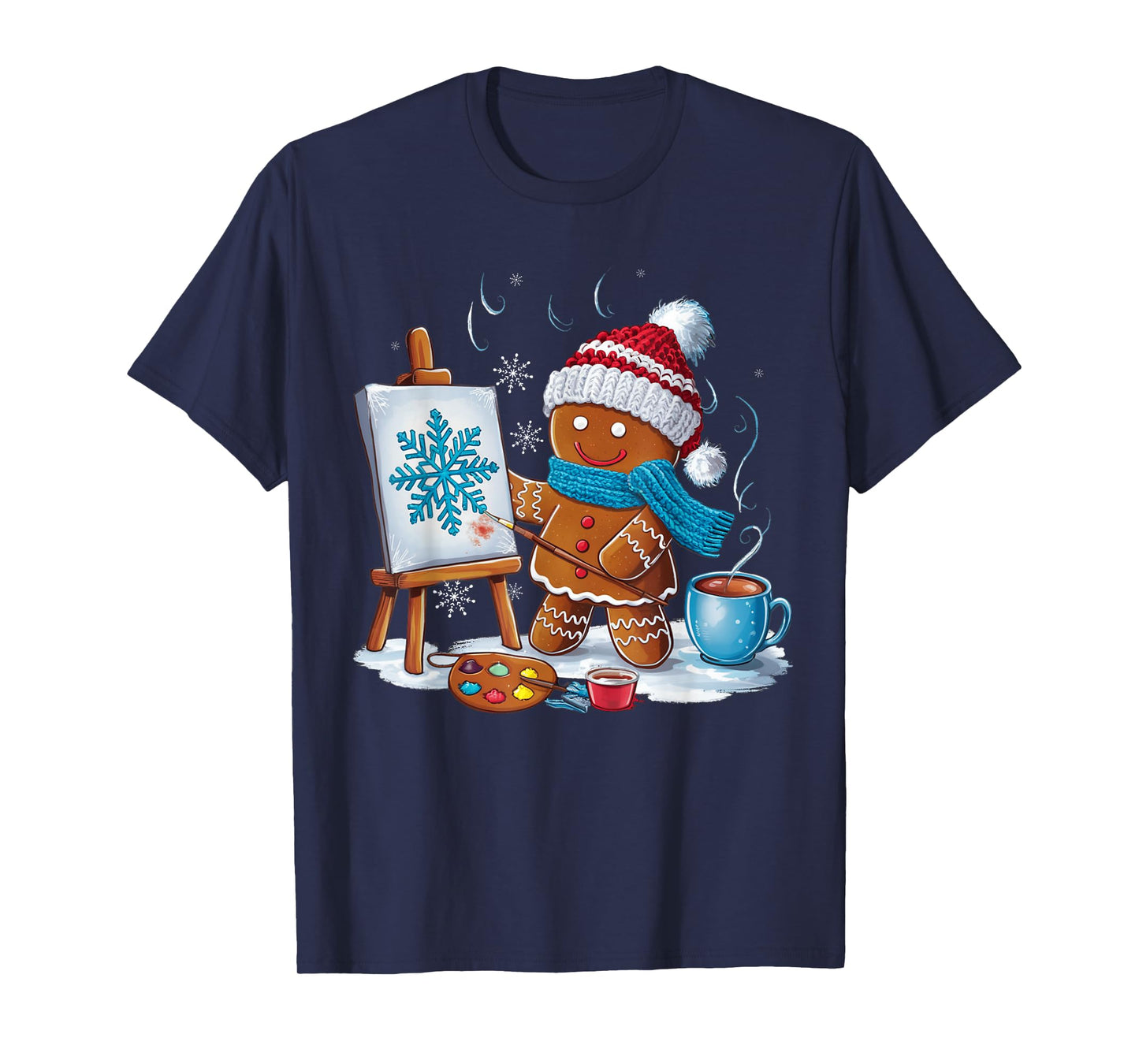 Artist Gingerbread Painter Art Teacher Student Christmas T-Shirt