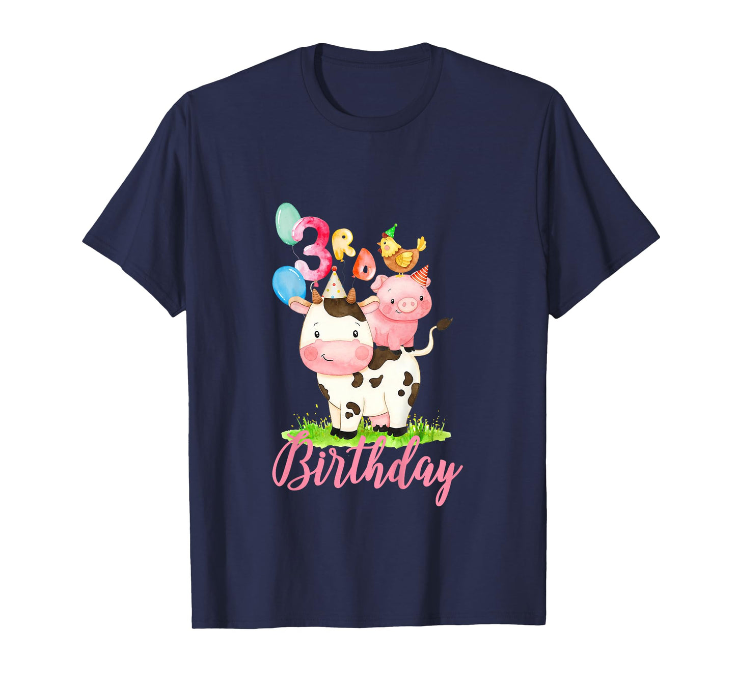3 years Old Girl Farm Animals It's My 3rd Birthday T-Shirt