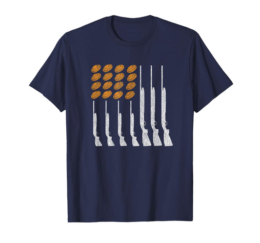 Clay Target Shooting Trap Skeet American Flag Patriotic T-Shirt