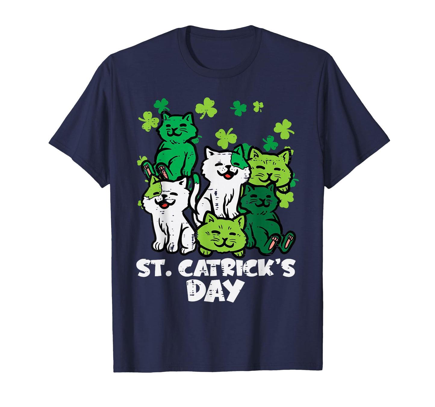 St Patricks Catricks Day Cats Saint Pattys Women Girls Kids T-Shirt