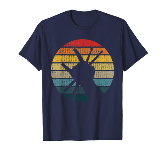 Vintage Drummer Drumset Drumsticks Drum Set Rock Music Gift T-Shirt