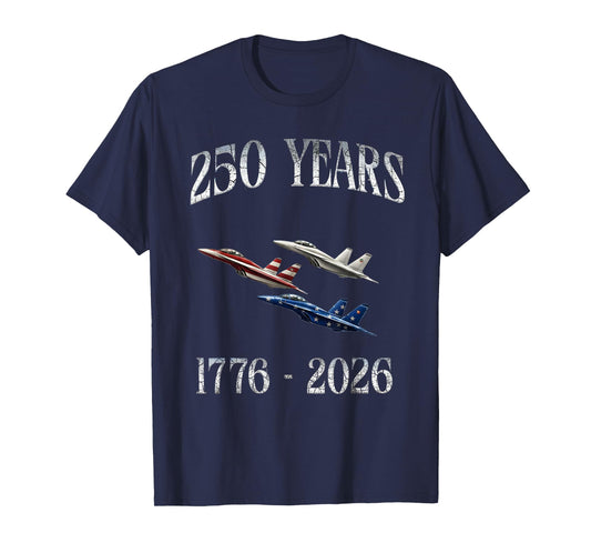 Fighter Jets Flag 250 Years 1776-2026 250th Birthday T-Shirt
