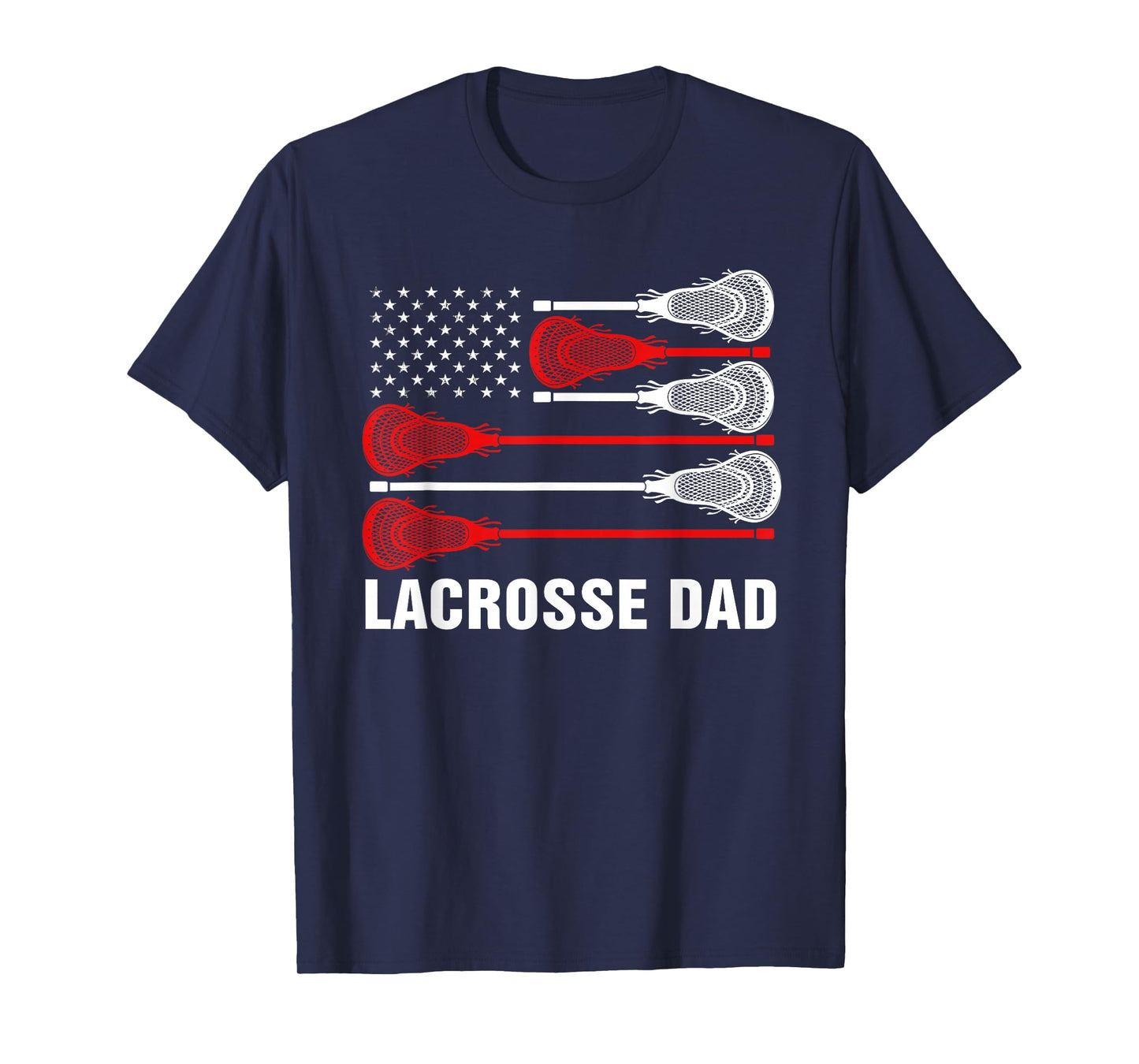 Vintage Lacrosse Dad, Lax Dad USA Flag T-Shirt