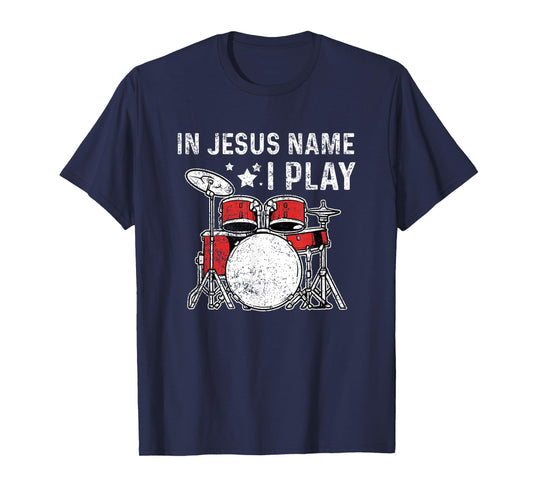 Drums Drummer Drumset Christians Vintage T-Shirt