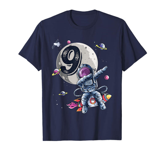 9 Years Old Birthday Boy Astronaut Gifts Space 9th B-Day T-Shirt