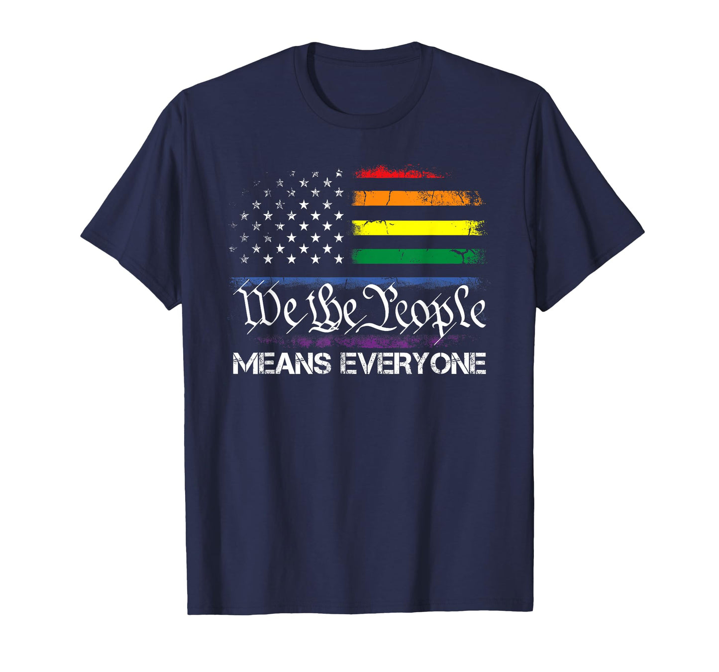 LGBT Vintage 1776 American Flag We The People Means Everyone T-Shirt