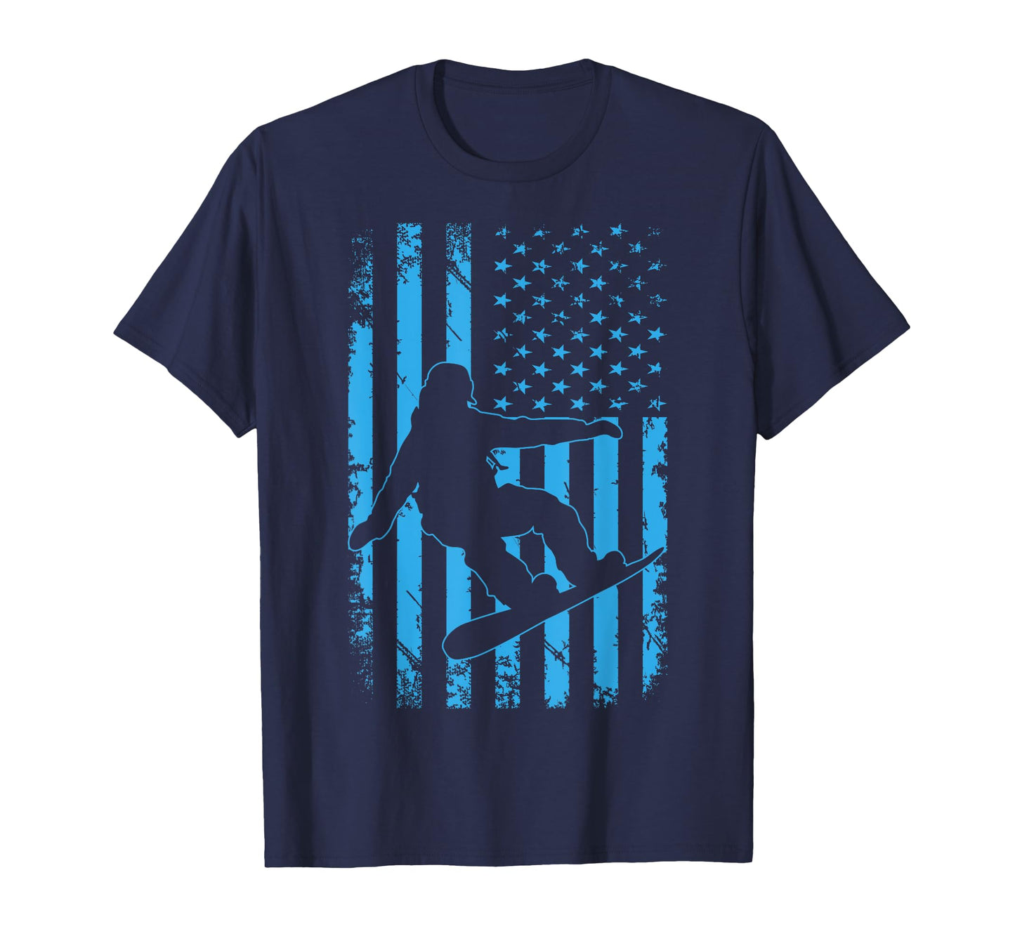 USA American Flag Snowboard Apparel Snowboarding Patriotic T-Shirt for Women Kids Men