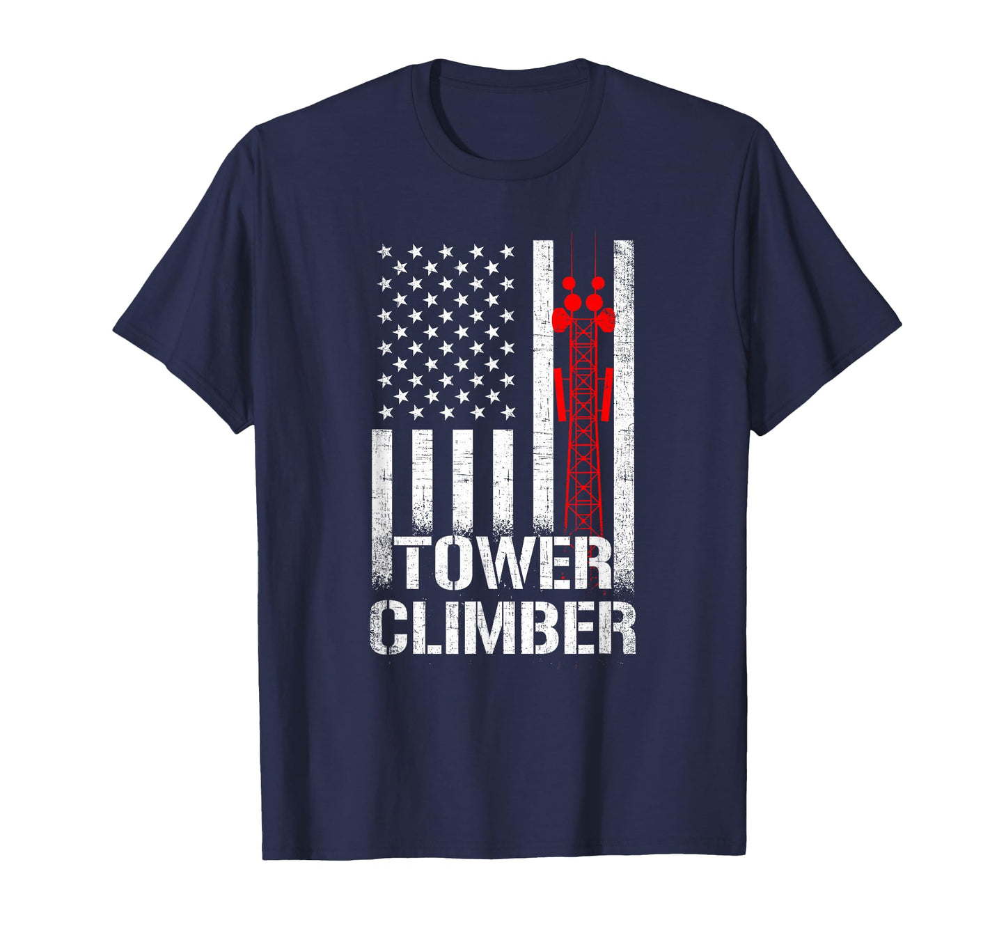 tower climber american flag, tower climber T-Shirt