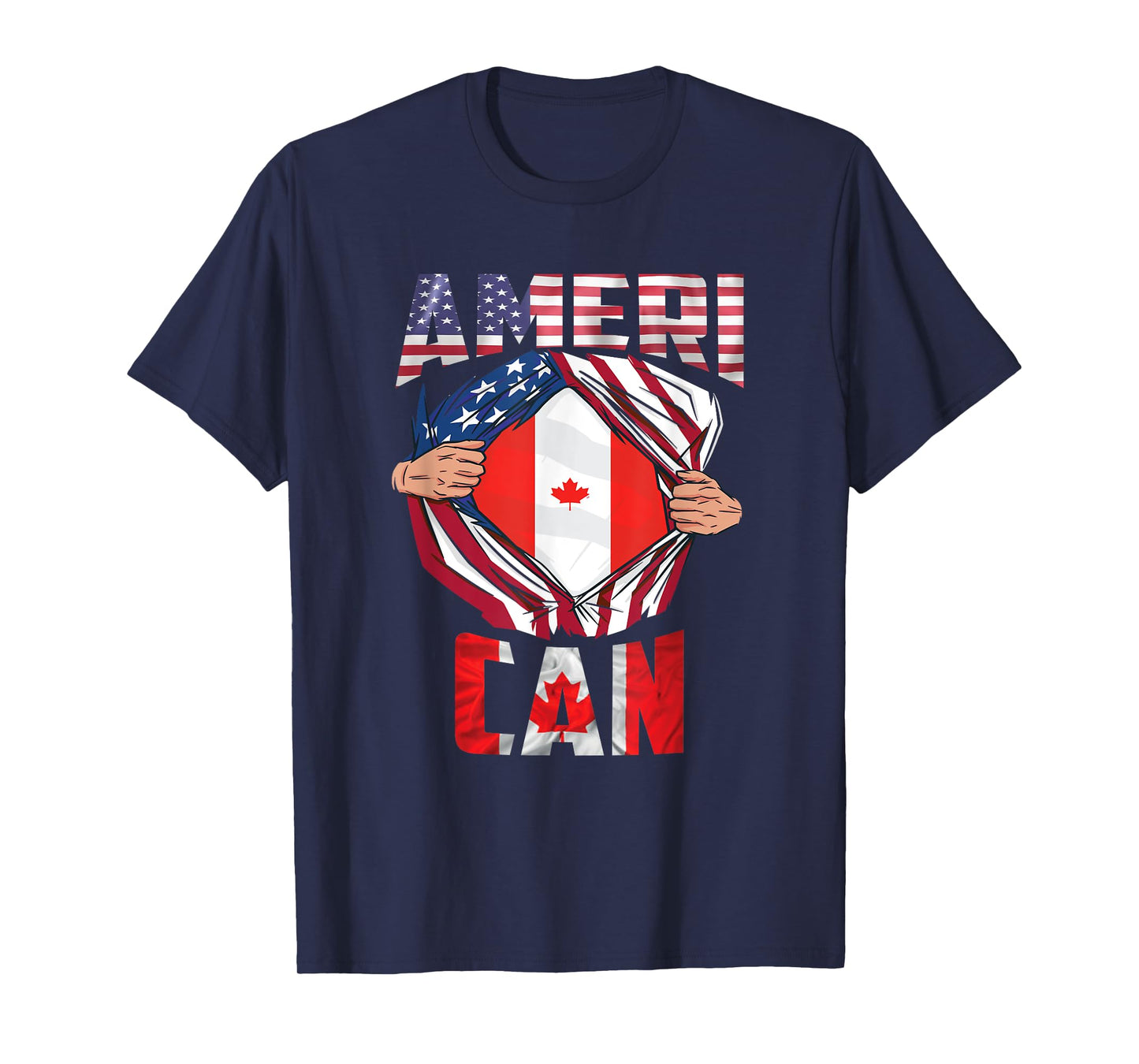 USEH CDN Maple Leaf Half Canadian Half American Flag US EH T-Shirt for Women Kids Men