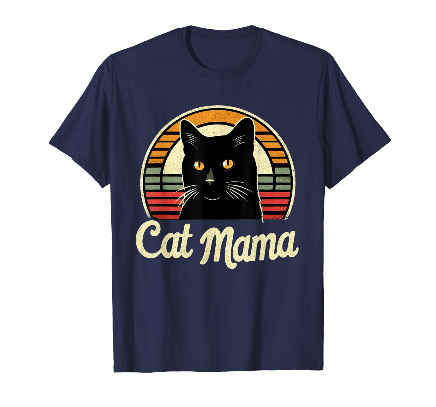 Cat Mama Cool Black Cat Mother's Day Retro Cat Mom T-Shirt